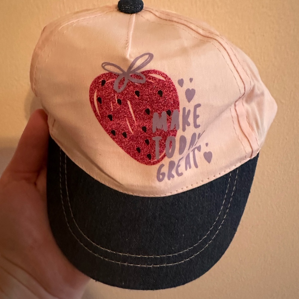 Strawberry Design Kids Cap - Pink and Blue